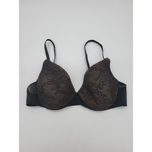 Soma Underwired padded Lace Overlay Bra 36B Womens Black Adjustable Straps - $17.59