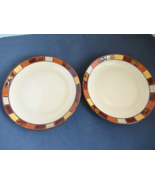 Gibson Elite set of 2 plates Casa Estebana 8-1/4&quot; mosaic incised stonewa... - £13.12 GBP