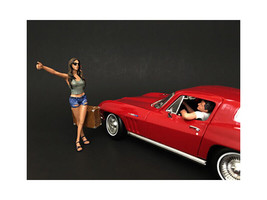 Hitchhiker 2 piece Figurine Set Green Shirt for 1/18 Scale Model Cars American D - £23.71 GBP