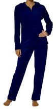 Hue, 2 Pc Velvet Velour Hoodie Lounge Jacket + Pants Set, Medium Medieva... - £25.59 GBP