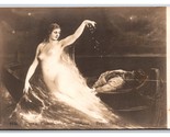 RPPC Sonu the Fisherman Painting By Gustav Wertheimer Nude Mermaid Postc... - $12.82
