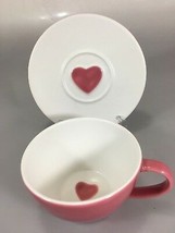 Starbucks Pink Heart Valentine Coffee Cup &amp; Saucer 2005 - £25.53 GBP