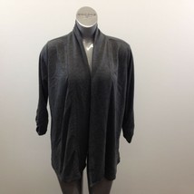 2 Dye 4 Open Cardigan Sweater Women&#39;s size Large Polyester Blend Gray 3/... - $150.53 MXN