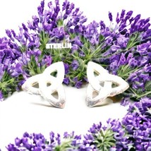 Sterling Silver 925 Celtic Trinity Knot Stud Earrings Signed Solvar - £35.97 GBP