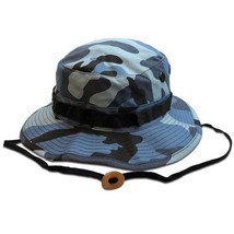 HAT SUN HOT WEATHER TROPICAL VENTED BOONIE MILITARY CAMO BLUE SKY ICE SMALL - $20.89
