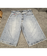 VTG Drunknmunky Denim Jean Shorts Men 40 Baggy Skater Y2K Streetwear Emb... - $39.72