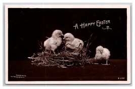 RPPC Baby Chicks In Nest Happy Easter Rotograph UNP  Postcard H26 - £3.83 GBP