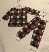 Vtg Fuyimei Infant Girl Boy 18-24M (sz 90) Red &amp; Black Checkered 2 Pc Lo... - £11.39 GBP