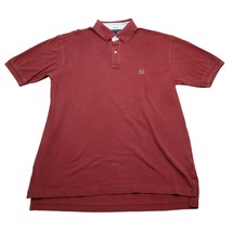 Tommy Hilfiger Shirt Mens Large L Red Maroon Polo Crest Logo Golf Hike Rugby - $18.69