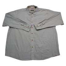 Wrangler Shirt Mens 2XL XXL Tan White Check Wrinkle Resist Long Sleeve Button Up - $18.69