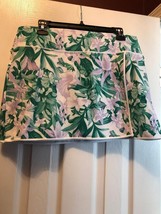 NWT TOMMY BAHAMA Lavender Green Cascading Floral Golf Tennis Knit Skort L & XL image 2