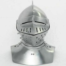X-Mas 16Ga Sca Larp Medieval Knight Tournament Close Armor Helmet Replica Mk - £234.55 GBP