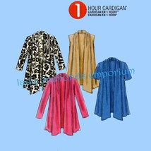 Easy 1 Hour Cardigan Vest Top Jacket Short or Long Sleeve Draped Cascading Shawl - £10.42 GBP