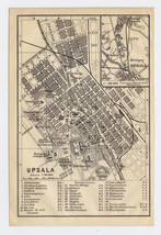 1903 Original Antique Map Of Uppsala / Upsala / Sweden - £22.40 GBP