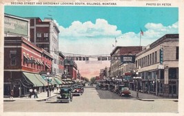 Billings Montana MT Second Street and Broadway 1932 Nevada MO Postcard C53 - £2.34 GBP