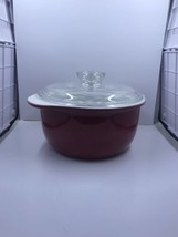 Corelle Coordinate Stoneware Cajun Red 1.5 Qt Bake Serving Bowl.Medium - £11.85 GBP