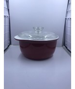 CORELLE Coordinate Stoneware CAJUN RED 1.5 Qt Bake Serving Bowl.Medium - £11.57 GBP