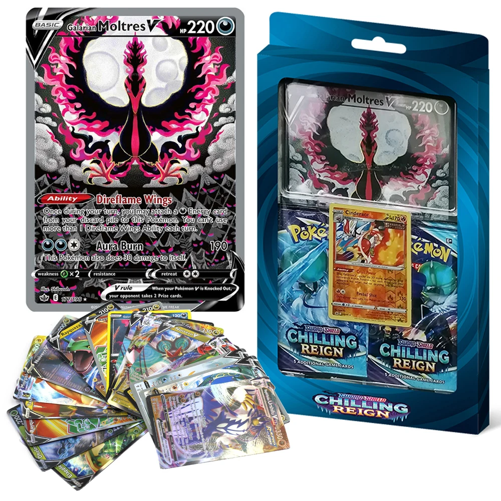 Newest 51pcs Pokemon Cards 1pc Oversized Pokmon TCG: Sword and Shield Chilling - £6.55 GBP+