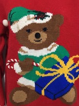 Ugly Christmas Sweater L 14 Christie Brooks Red Large Teddy Bear Presents - £21.81 GBP