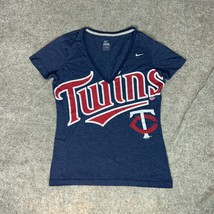 Minnesota Twins Womens Shirt Large Blue Tee T V Neck Baseball MLB Nike Sports - £14.60 GBP