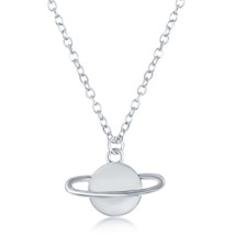 Sterling Silver Saturn Planet Necklace - £31.59 GBP