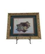 Offset Lithograph Print Signed Dave Sellers Mallard Ducks Gold Frame Matted - £38.94 GBP