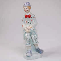 Vintage Lustreware Ceramic Polkadot Clown Statue Figurine Colorful &amp; Rare Clown - £15.38 GBP