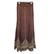 Vintage metallic beaded Sequins Embroidered Georgette Skirt size 2 - $59.39