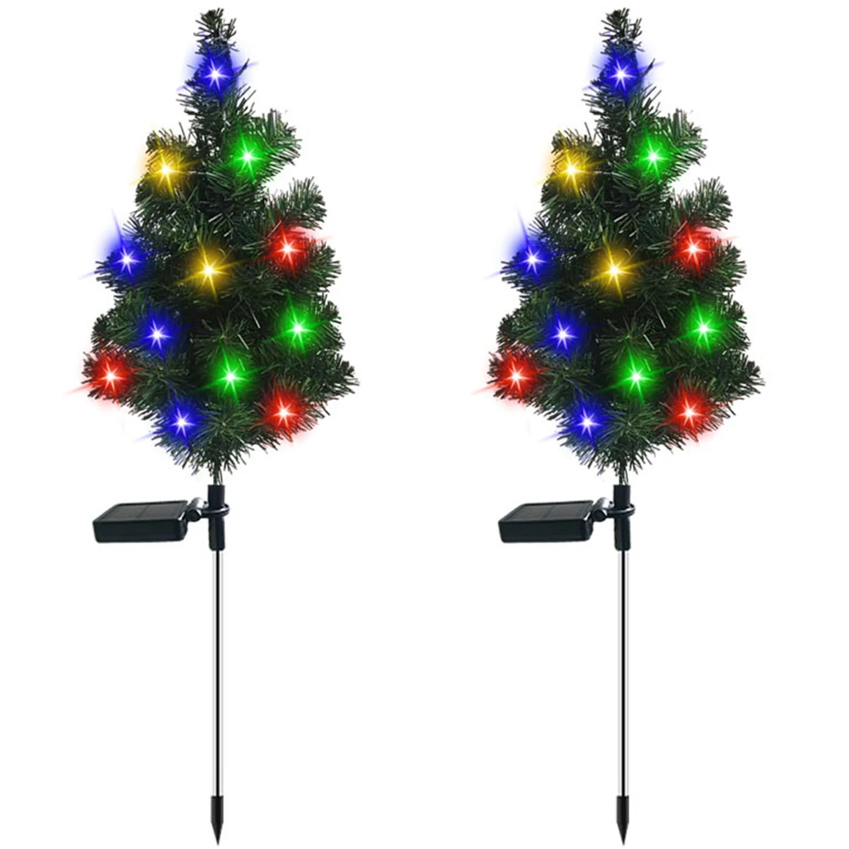 2Pcs Solar Christmas Tree Lamp Solar Christmas Light Reusable Outdoor Garden Lig - £129.68 GBP