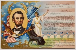 Abraham Lincoln Centennial Souvenir 1809-1909 Man of Sorrow Postcard R21 - £11.31 GBP