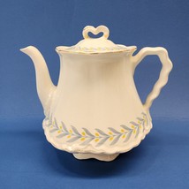 Vintage W S George Radisson Tea Pot And Lid Yellow Tulips W/Blue leaves ... - $35.79