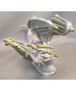 RARE VINTAGE 1980&#39;s Gold Dragon Pewter Figurine RAL PARTHA Rawcliffe TSR... - £78.65 GBP