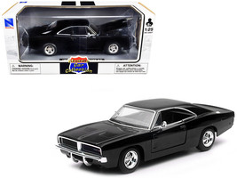 1969 Dodge Charger R/T Black Muscle Car Collection 1/25 Diecast Car New Ray - £28.97 GBP