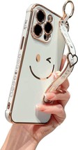 Compatible With iPhone 14 Pro Max 6.7&quot; Case with Strap, Cute Sparkly (White) - £9.30 GBP