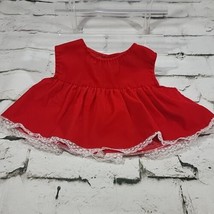 Vintage Newborn Baby Red Pinafore Dress 0-3mos  - $11.88