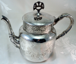 Waltham Silver Co. Quadruple Plate Nicely Chased Tea or Coffee Pot - £47.89 GBP