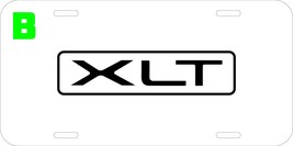 XLT WHITE PLATE BLK BLK LOGO LICENSE PLATE - $9.89