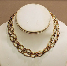 Vintage 30&quot; Long Gold Tone Chain Link Necklace Fashion Jewlery - £11.59 GBP
