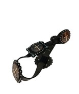 3D LEATHER BELT Cross MEDALLIONS Women’s Size S Small 28-32” Cats Eye St... - $1,297.86 MXN