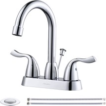 Bathroom Faucet With Three Holes, Two Handles, And A 4 Inch Centerset With - £46.09 GBP