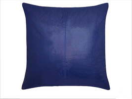Cushion Cover Leather Pillow Throw Hair Decorative Genuine Decor Rug Blue 15 - £7.21 GBP+