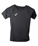 Kids Black Compression Shirt Asics Youth Medium Active Wear Workout Top - $24.65
