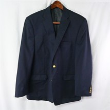 Chaps Ralph Lauren 46R Navy Blue Gold 2Btn Wool Blazer Suit Jacket Sport Coat - £39.22 GBP