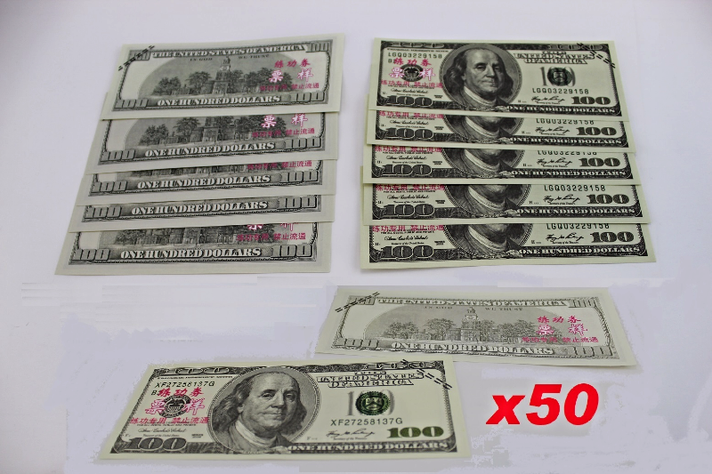 50x $100 Dollar Bills - Prop Money for Use in Pictures or Training - Cash Bills - $11.99