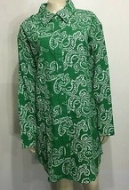 Kelly Green Paisley Flannel Nightgown SleepShirt L St Patricks Day Colle... - £23.50 GBP