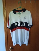 Polo Ralph Lauren Shirt Men Adult L Big Pony American Flag Classic Fit Spellout - £51.19 GBP