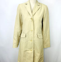 Trench Coat Jacket Sz 6 Long Sleeve Button Lined Pockets H&amp;M Suit Beige - £39.08 GBP
