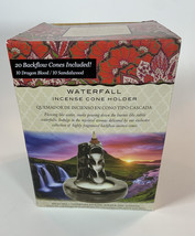 Ceramic Incense Burner Holder Waterfall  20 Incense Backflow Cones Gift - $9.50