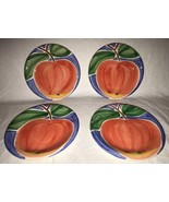 Bella Ceramica Set of 4 Luncheon Salad Sandwich Plates Apple Fruit EUC 9” - £31.59 GBP