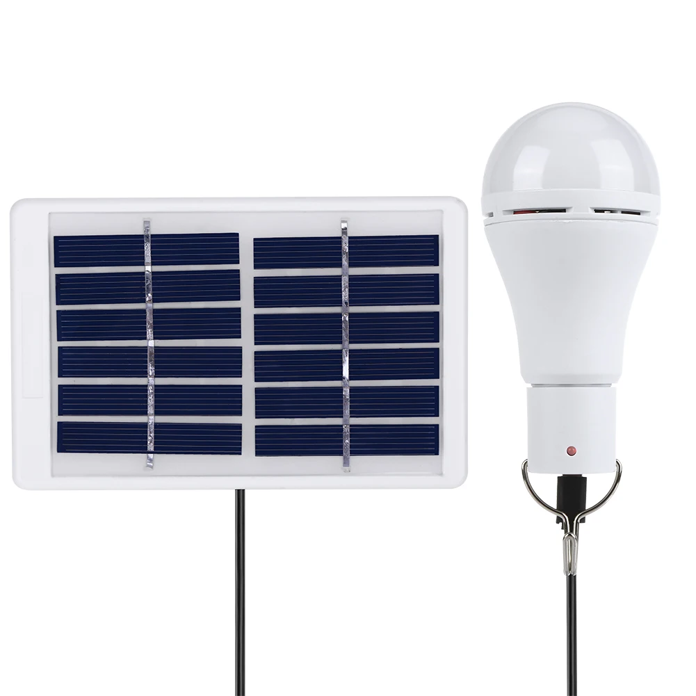 5 Modes 20 COB LED Solar Light USB Rechargeable Bulb Camping Lamp (7W) - £19.47 GBP
